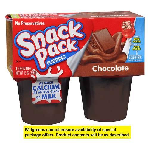 Order Snack Pack Pudding Cups Chocolate - 3.25 oz x 4 pack food online from Walgreens store, Frankfort on bringmethat.com