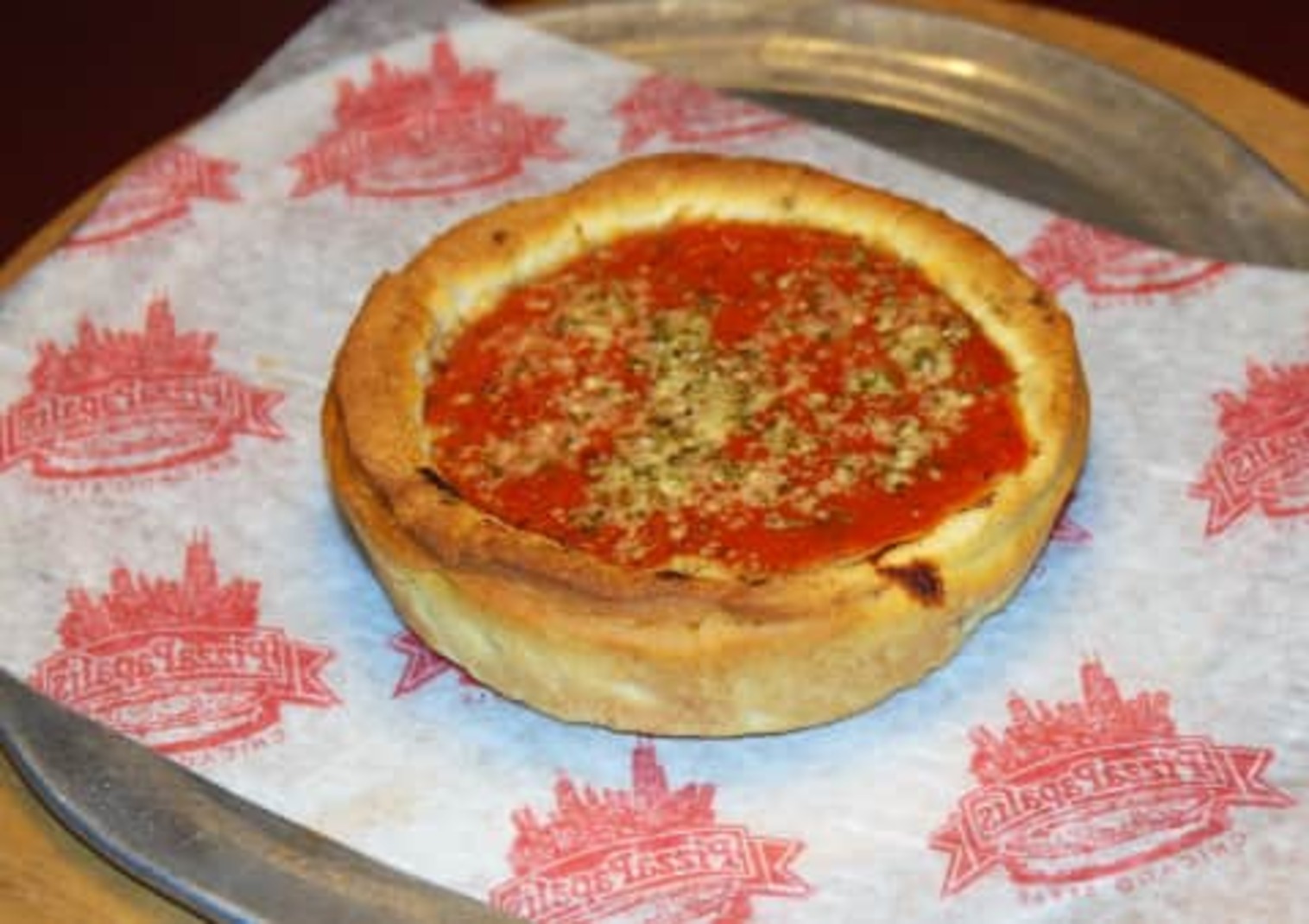 Order 6" Junior Deep Dish Pizza food online from PizzaPapalis store, Bloomfield Hills on bringmethat.com