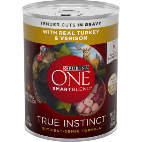 Order Purina One SmartBlend True Instinct Tender Cuts in Gravy with Real Turkey & Venison Wet Dog Food 13oz food online from 7-Eleven store, Gloucester Township on bringmethat.com