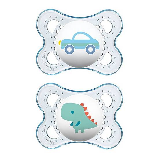 Order MAM Clear 0-6M 2-Pack Pacifiers in Blue food online from Bed Bath & Beyond store, Lancaster on bringmethat.com