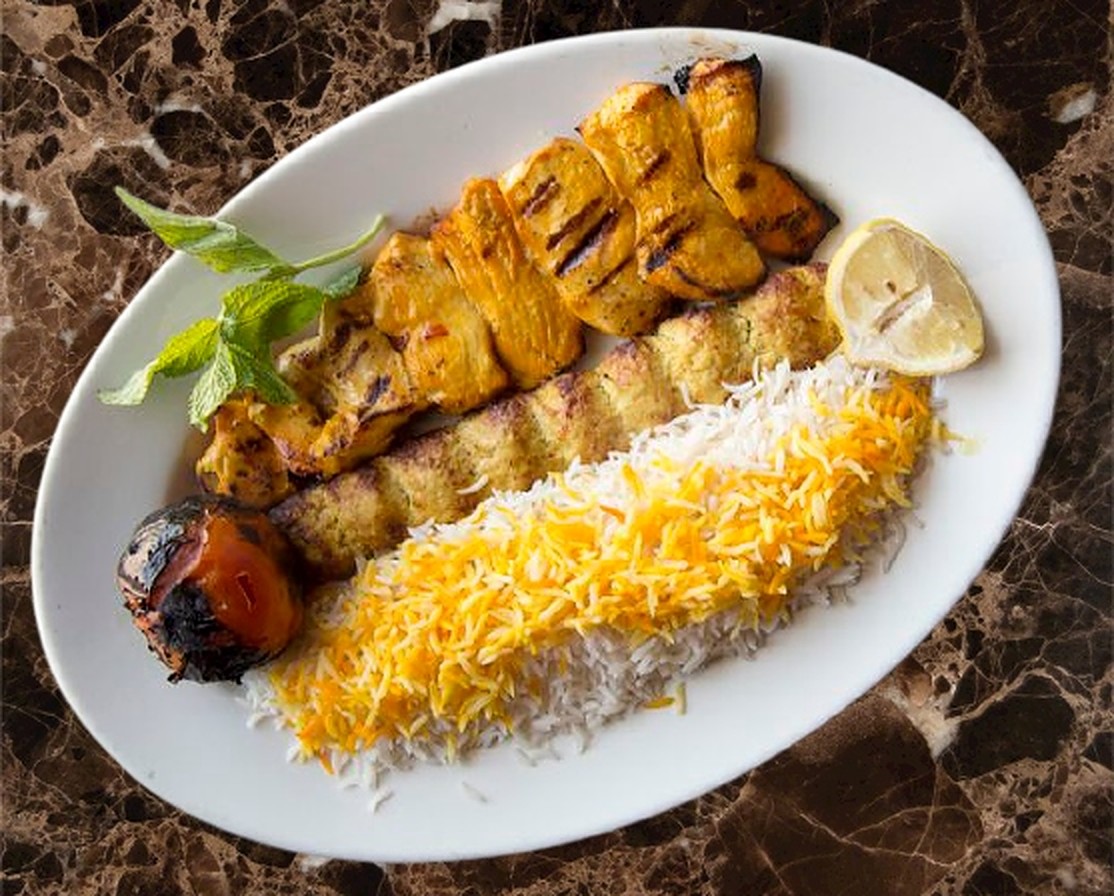 Order Chicken Soltani (جوجه کباب سلطانی ( فیله food online from Kourosh Restaurant store, Woodland Hills on bringmethat.com