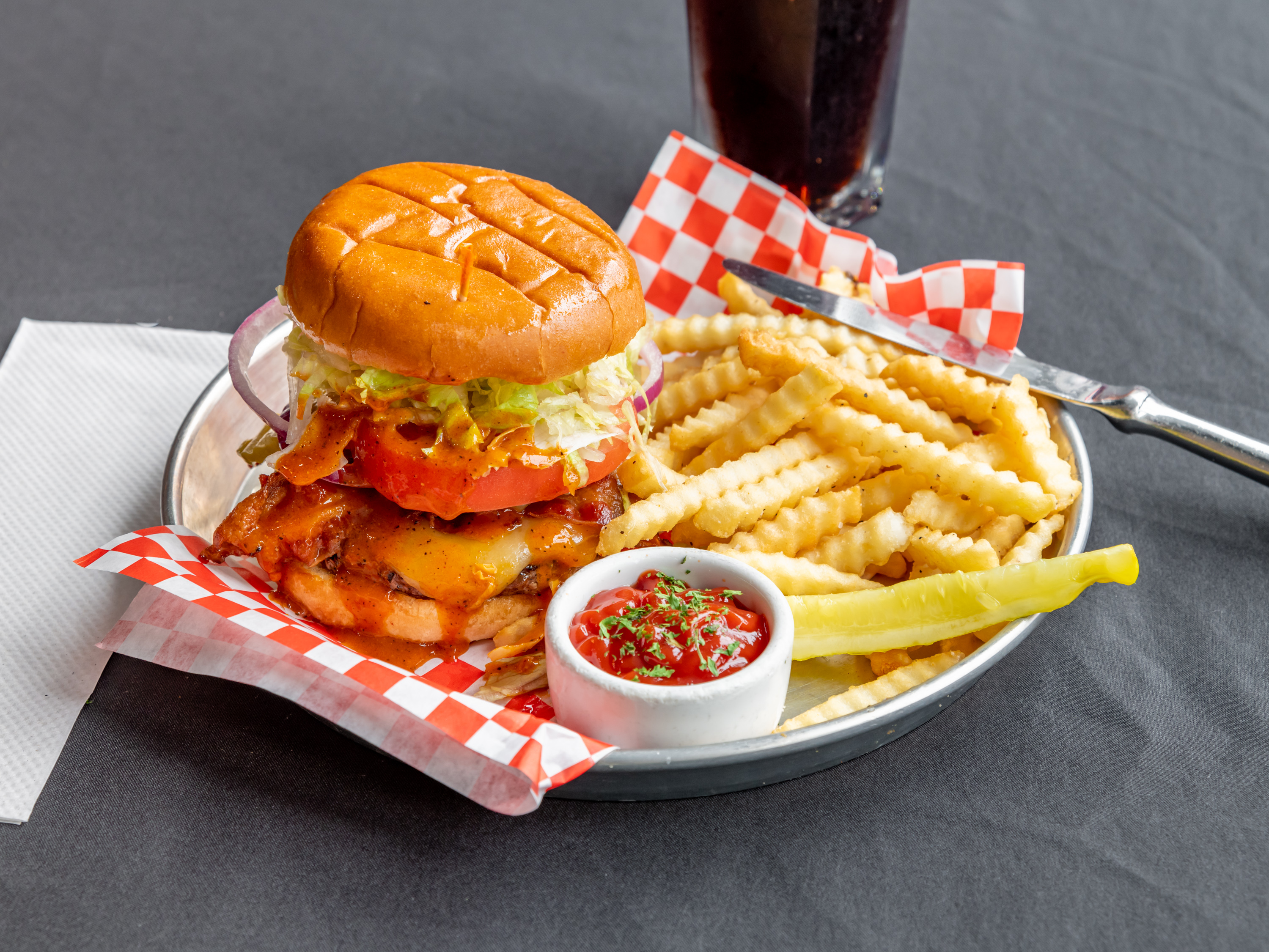 Order Back Fire Burger food online from Wing Dome store, Seattle on bringmethat.com