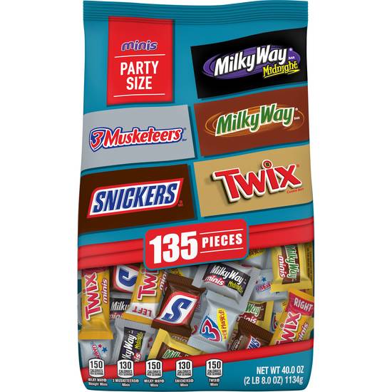 Order Snickers Twix 3 Musketeers Milky Way & Milky Way Midnight Chocolates Variety Mix (40 oz) food online from Rite Aid store, Eugene on bringmethat.com