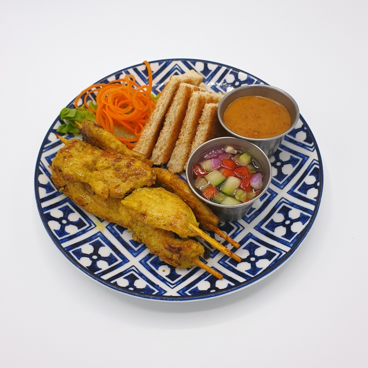 Order A-11 Chicken Satay food online from Malii Thai Kitchen store, New York on bringmethat.com