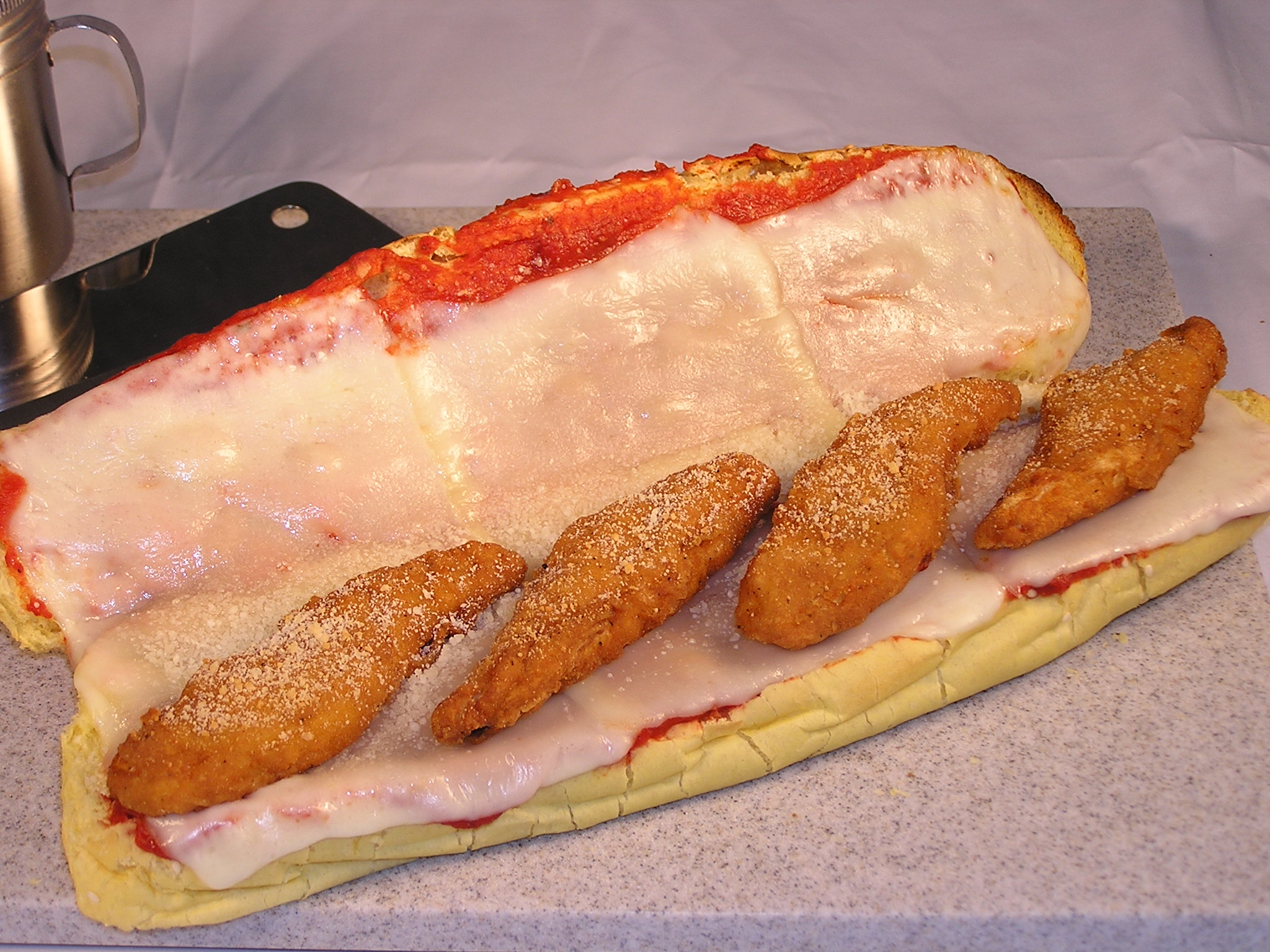 Order Chicken Parmesan Hoagie food online from Calz Pizza Subs & Chicken Wings store, Virginia Beach on bringmethat.com