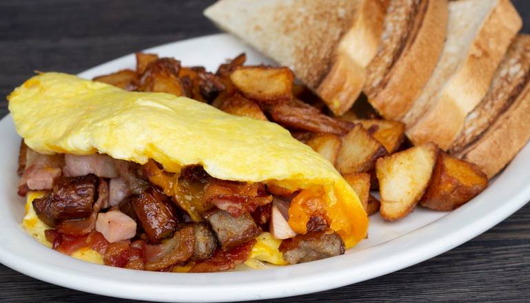 Order Meat Lovers Omelet food online from Metro Diner store, The Villages on bringmethat.com