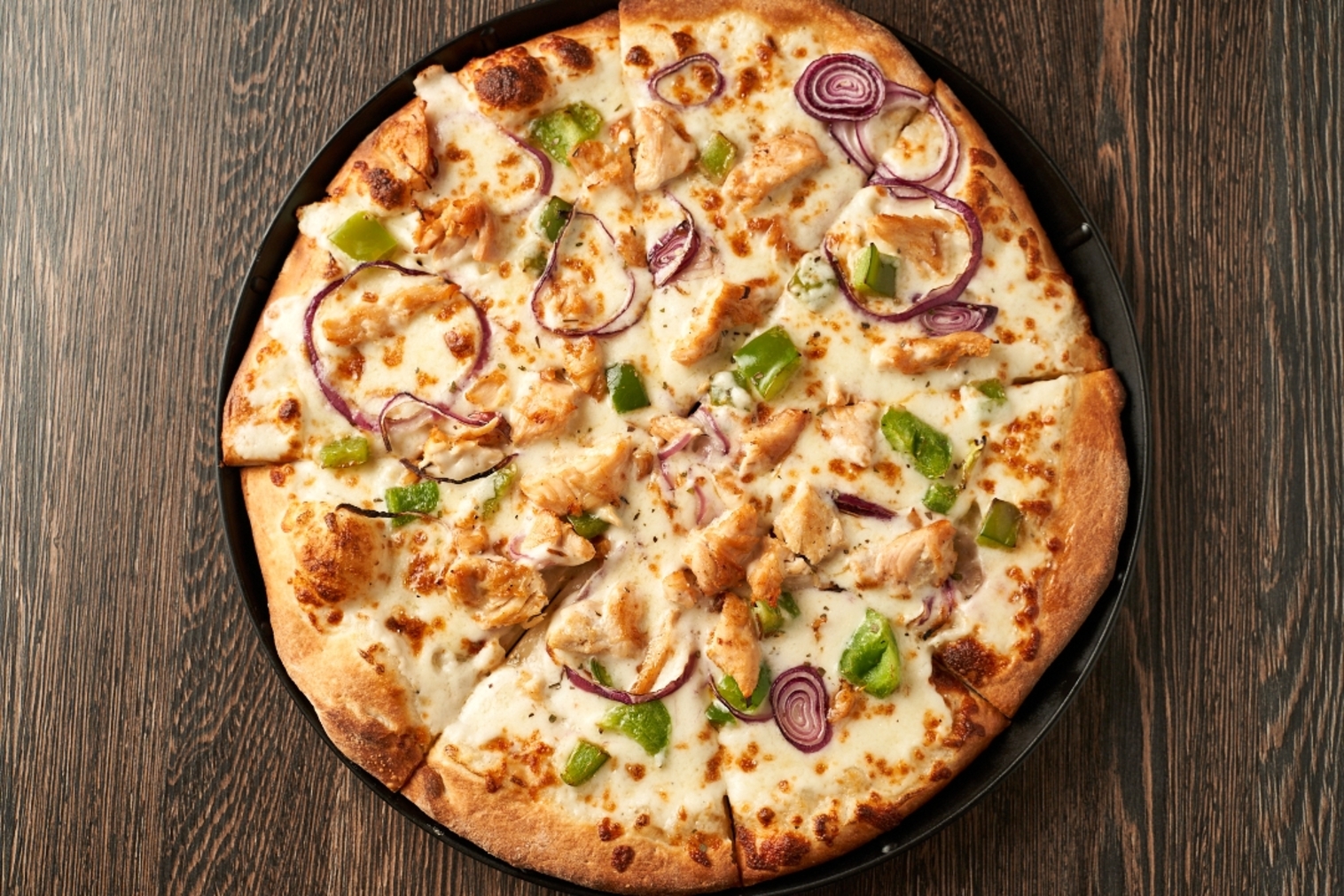 Order 10" Chicken Alfredo food online from Ghettyo Pizza store, Phoenix on bringmethat.com