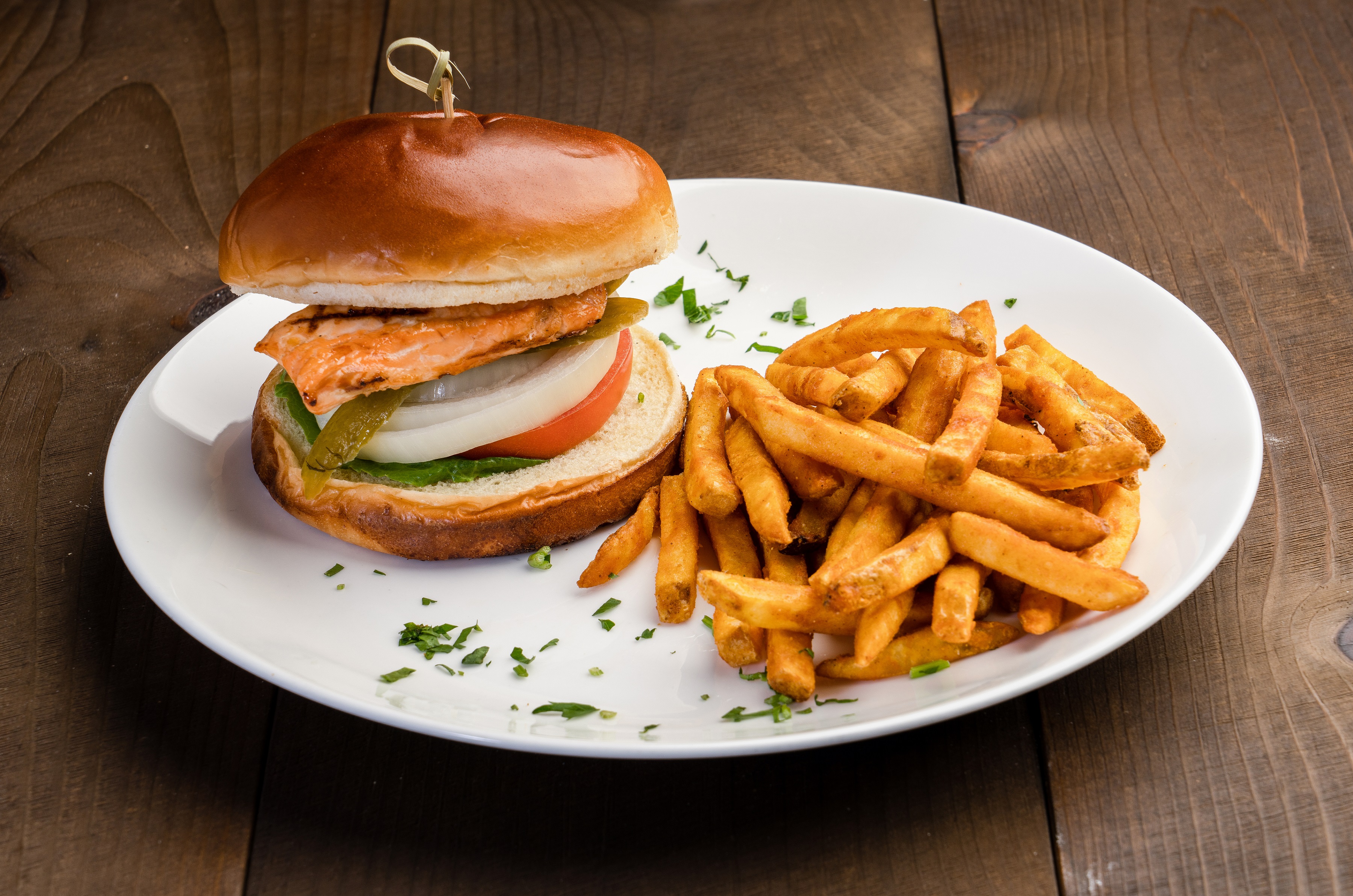 Order Grilled Salmon Burger food online from Masal Cafe store, Brooklyn on bringmethat.com