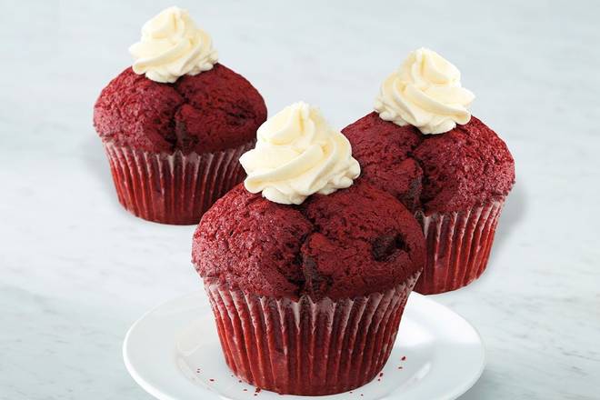 Order Red Velvet Mammoth Muffin® food online from Bakery by Perkins store, Crystal on bringmethat.com