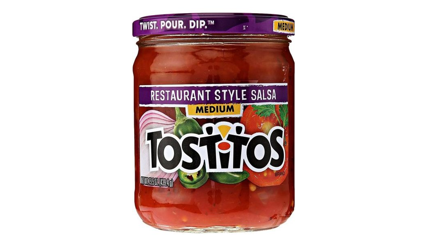 Order Tostitos Restaurant Style Salsa Medium 15.5 oz Jar food online from Liquor Palace store, Burbank on bringmethat.com