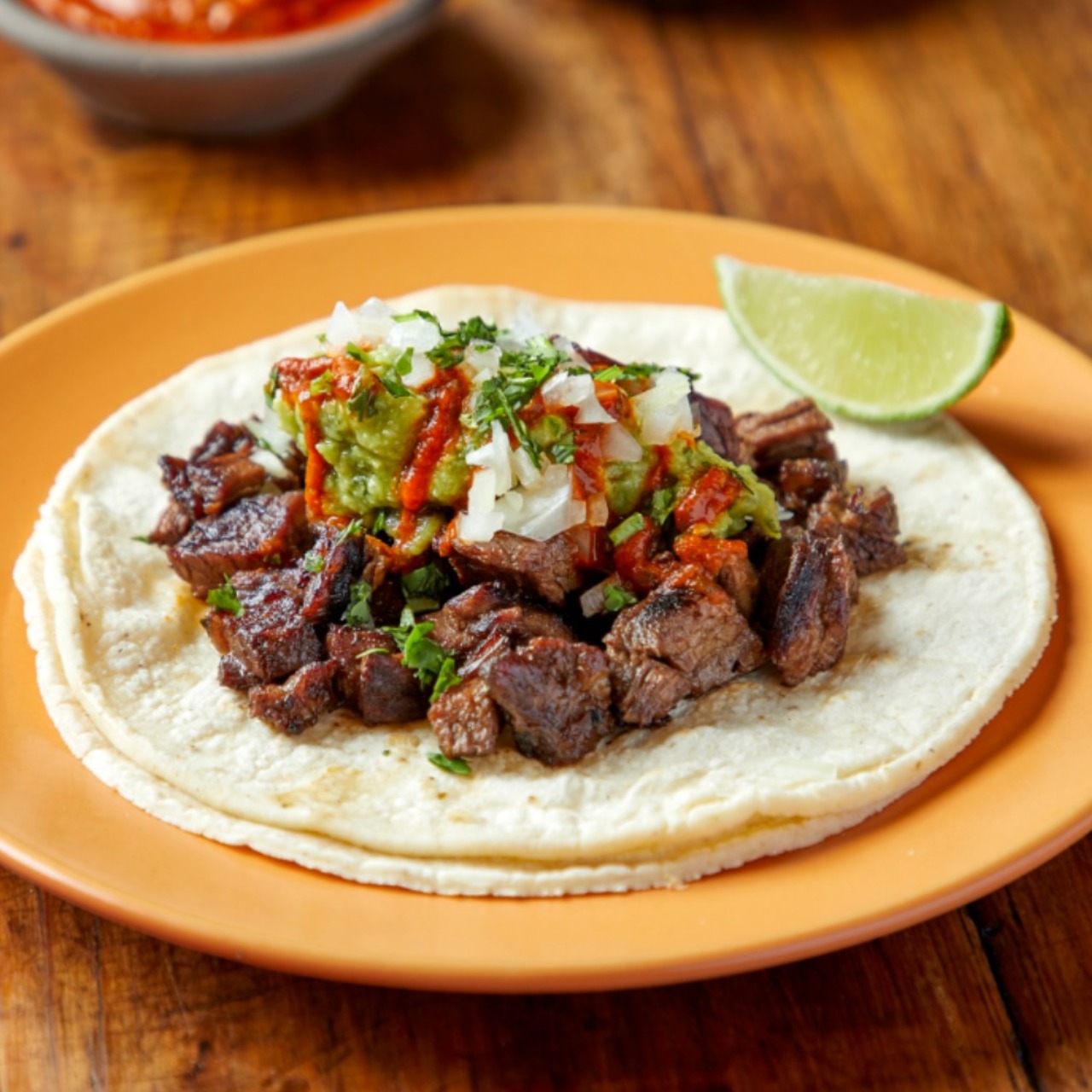Order Carne Asada(Steak) Taco food online from Autentaco: Modern Mexican Tacos store, Chicago on bringmethat.com