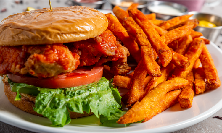 Order *Buffalo Chicken Sandwich food online from Eggsperience Irving Park store, Chicago on bringmethat.com