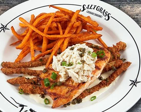Order Salmon Oscar food online from Saltgrass Steakhouse store, Humble on bringmethat.com
