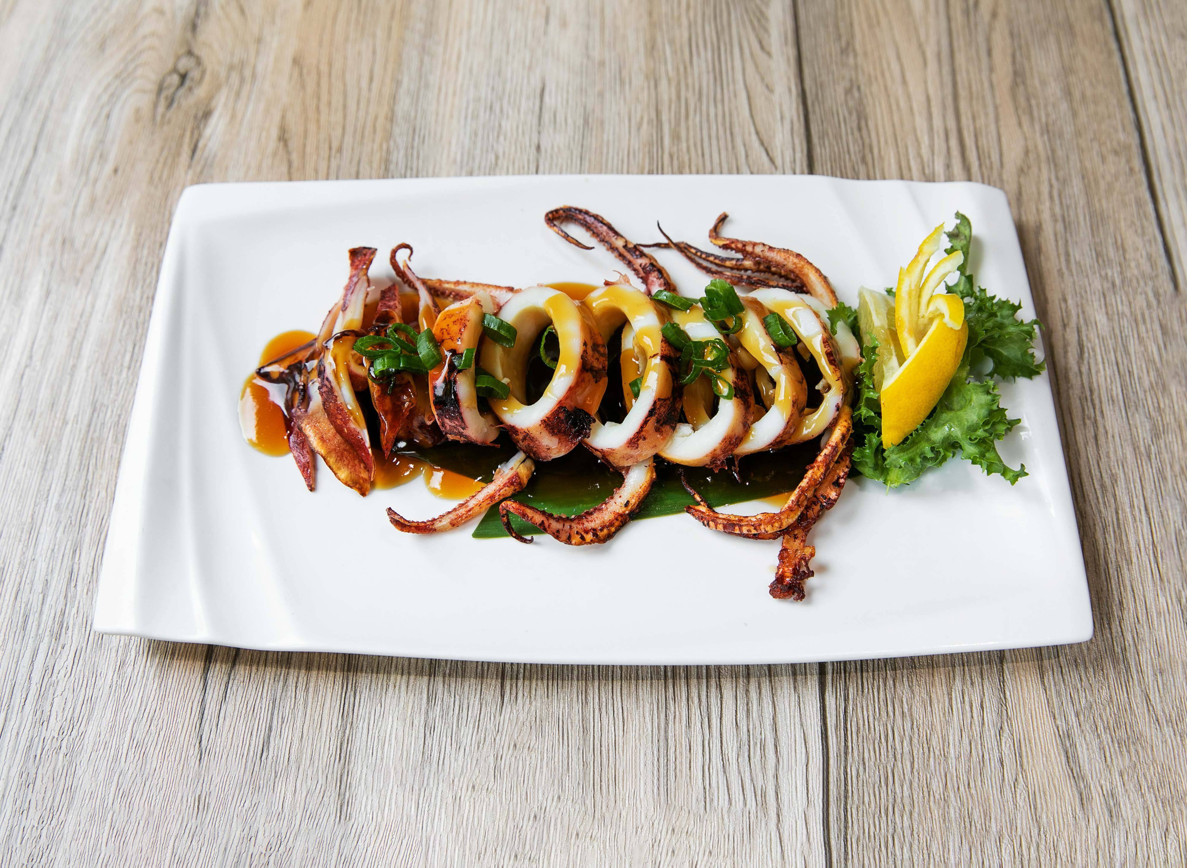 Order Grilled Whole Squid food online from Aji Sushi store, New York on bringmethat.com