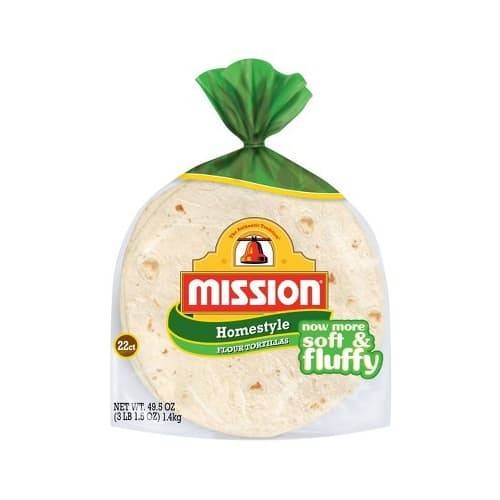Order Mission · Homestyle Soft & Fluffy Flour Tortillas (24 ct) food online from United Supermarkets store, Plainview on bringmethat.com