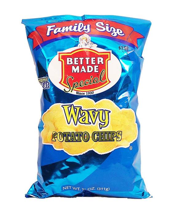Order Better Made Wavy Chips Family Size food online from Exxon Food Mart store, Port Huron on bringmethat.com