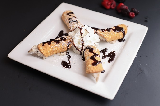 Order Mini Chocolate Chip Cannolis food online from The Brickyard store, Woburn on bringmethat.com