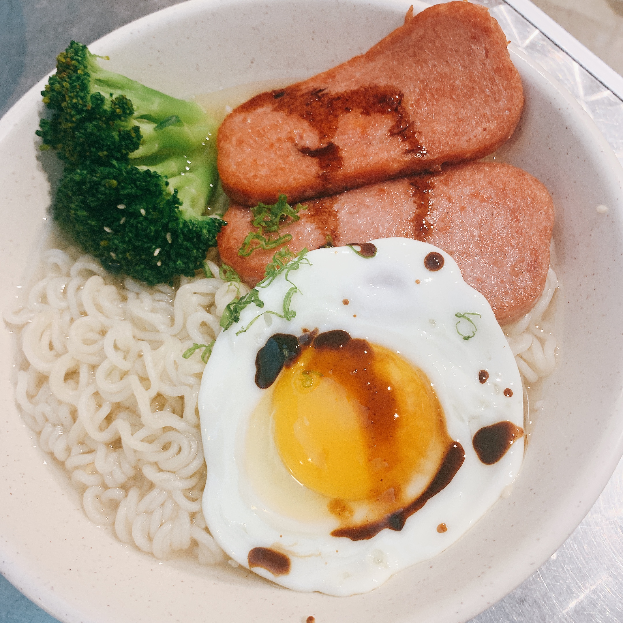 Order Spam & Egg Noodle Soup 餐肉蛋 food online from Dessert Republic -- Hong Kong Bistro store, San Mateo on bringmethat.com