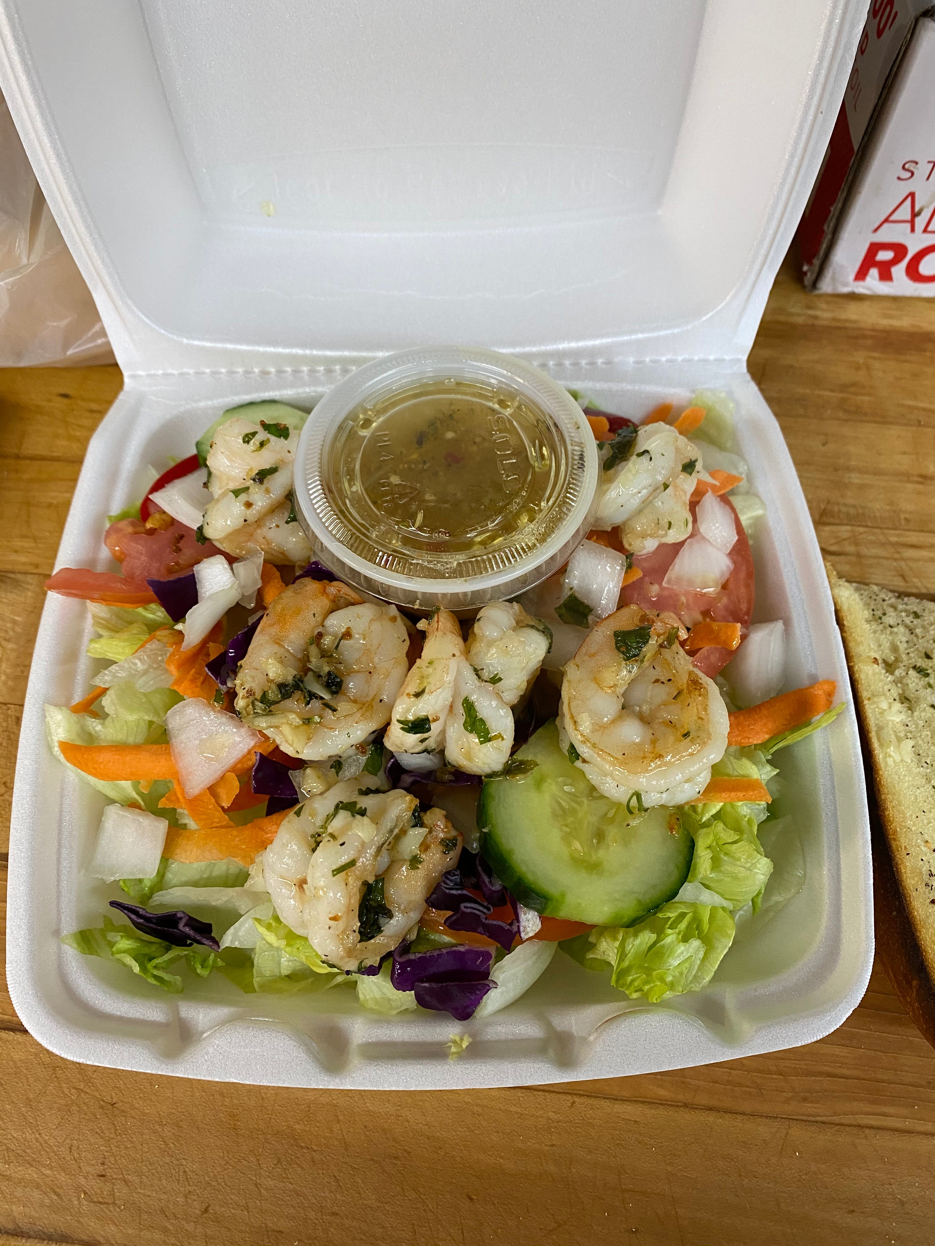 Order Shrimp Salad - Salad food online from Andre's Pizza store, Oxford on bringmethat.com