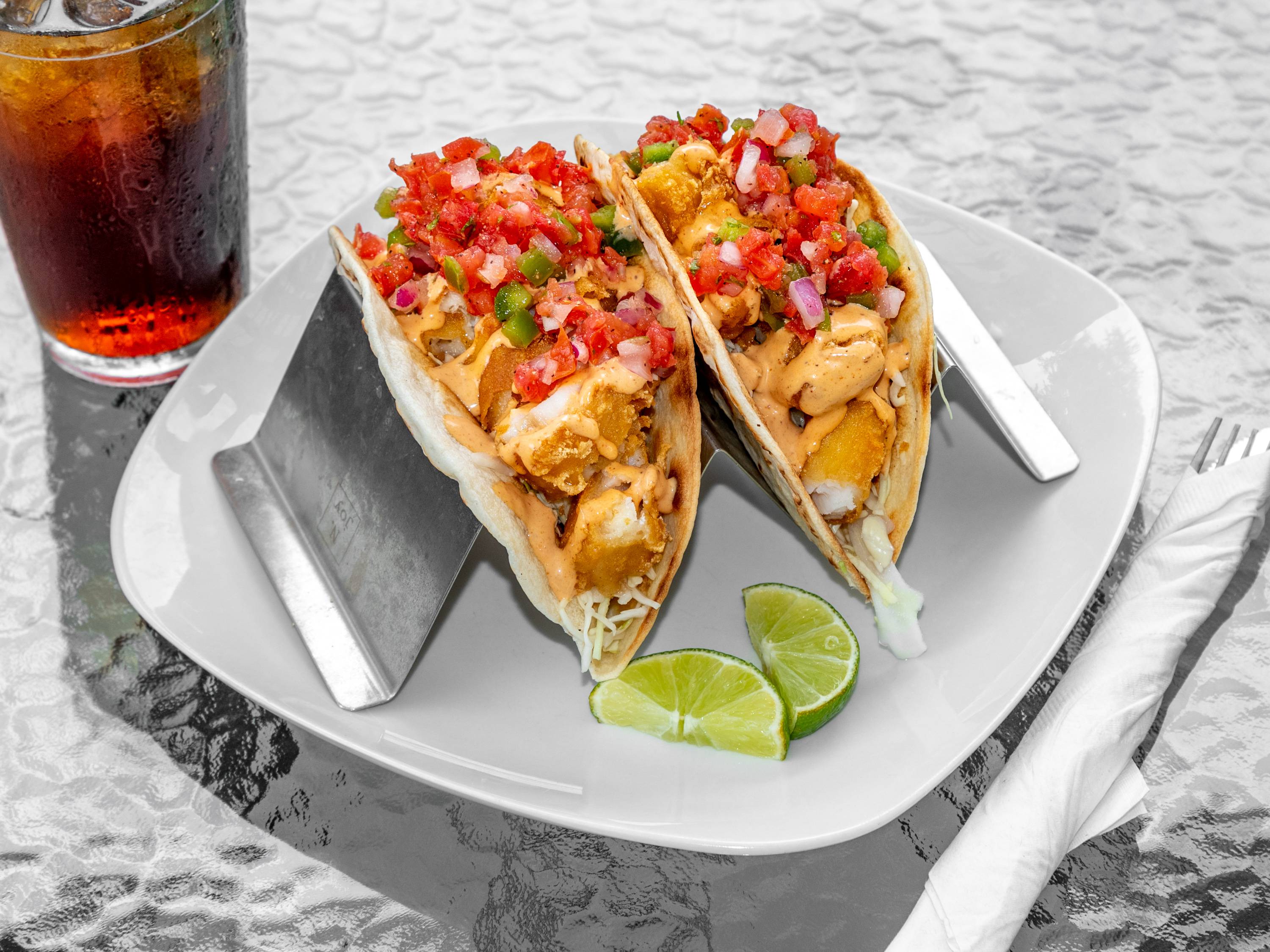 Order Baja Fish tacos food online from Mt Pockets Bar And Grill store, Appleton on bringmethat.com