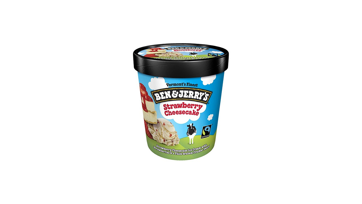 Order Ben and Jerry's Strawberry Cheesecake Pint food online from Extramile store, San Bernardino on bringmethat.com