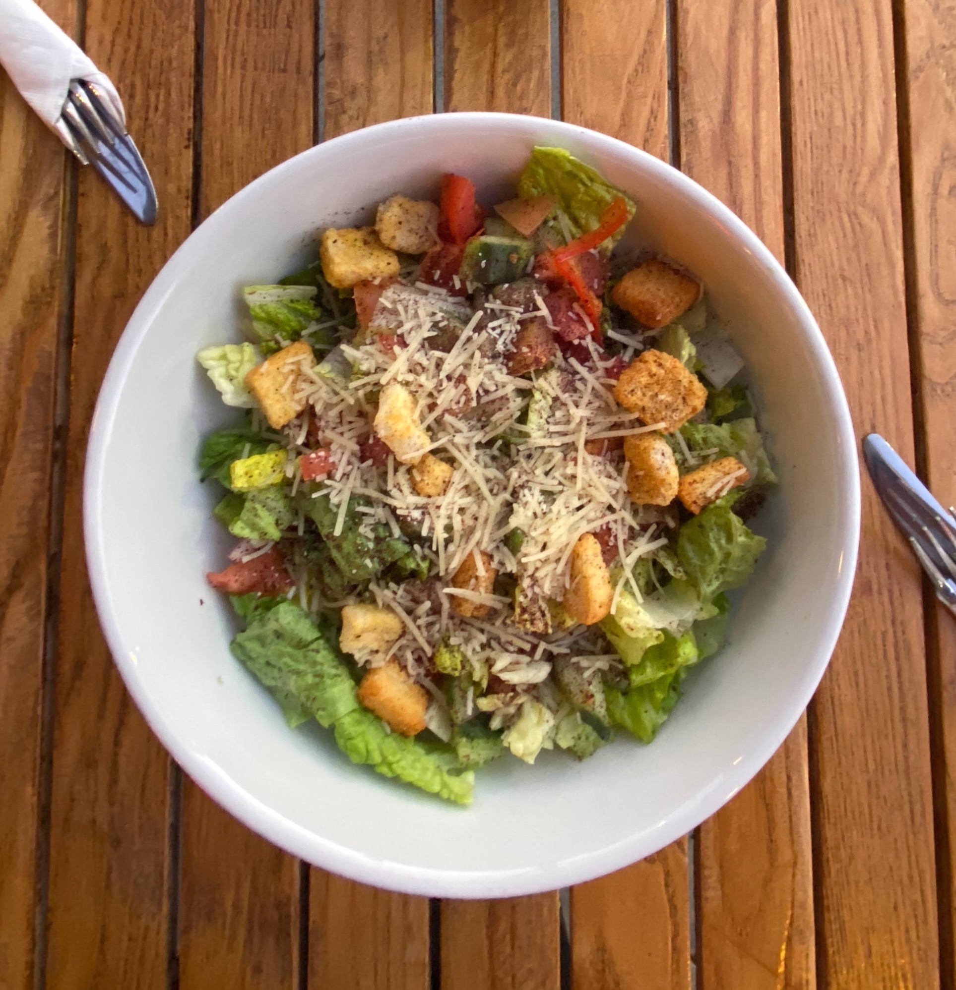 Order Fattoush Salad food online from Mediterranean Kitchen store, Burlingame on bringmethat.com