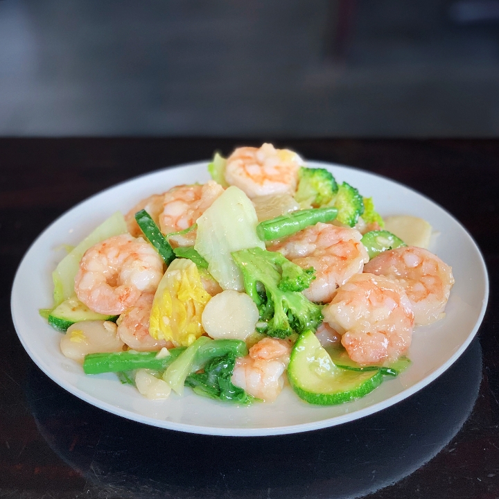 Order Shrimp w/ Mixed Vegetables (GF) food online from Kung Pao Bistro store, West Hollywood on bringmethat.com