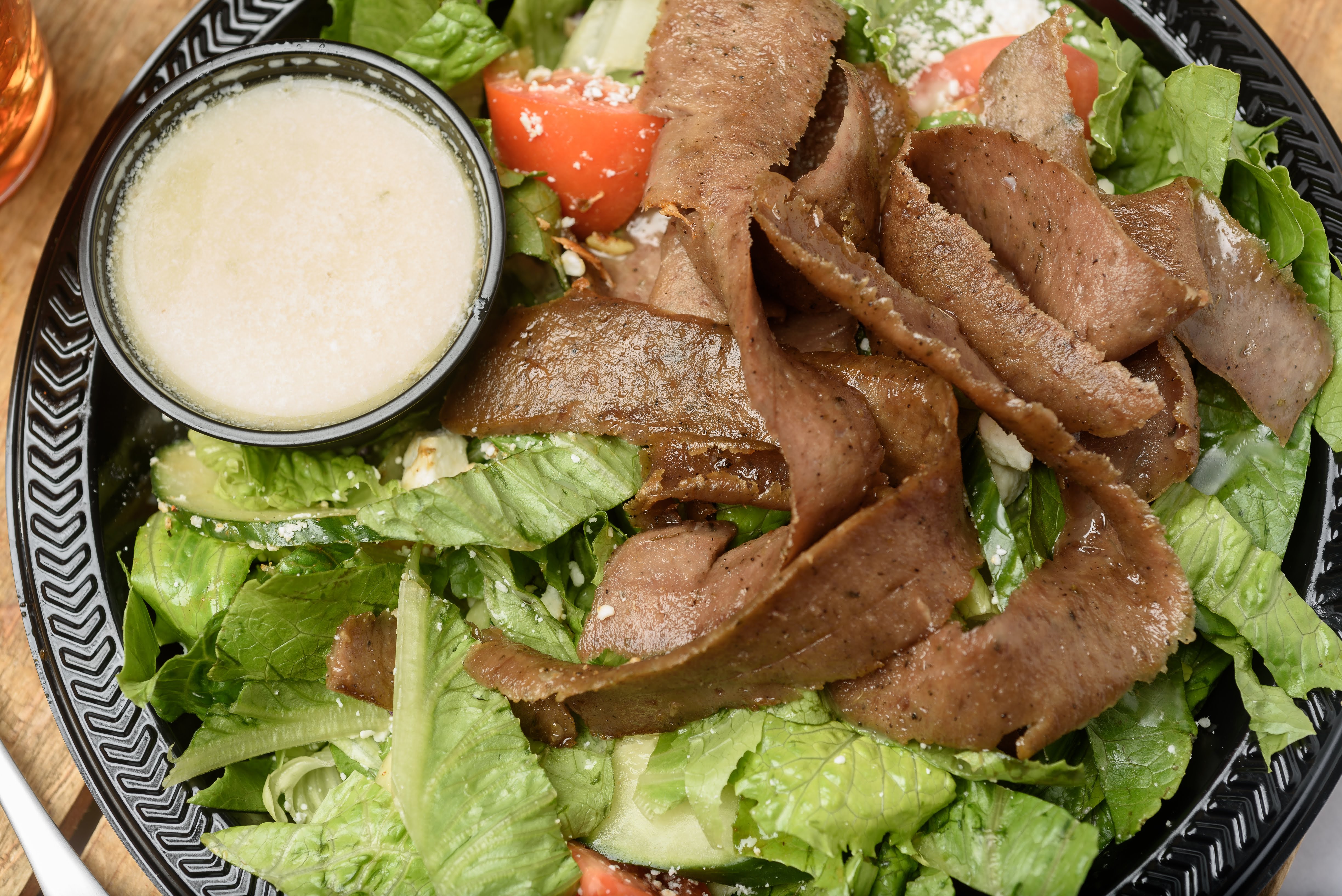 Order Creamy Feta Salad with Gyro food online from Zorbas store, Youngsville on bringmethat.com