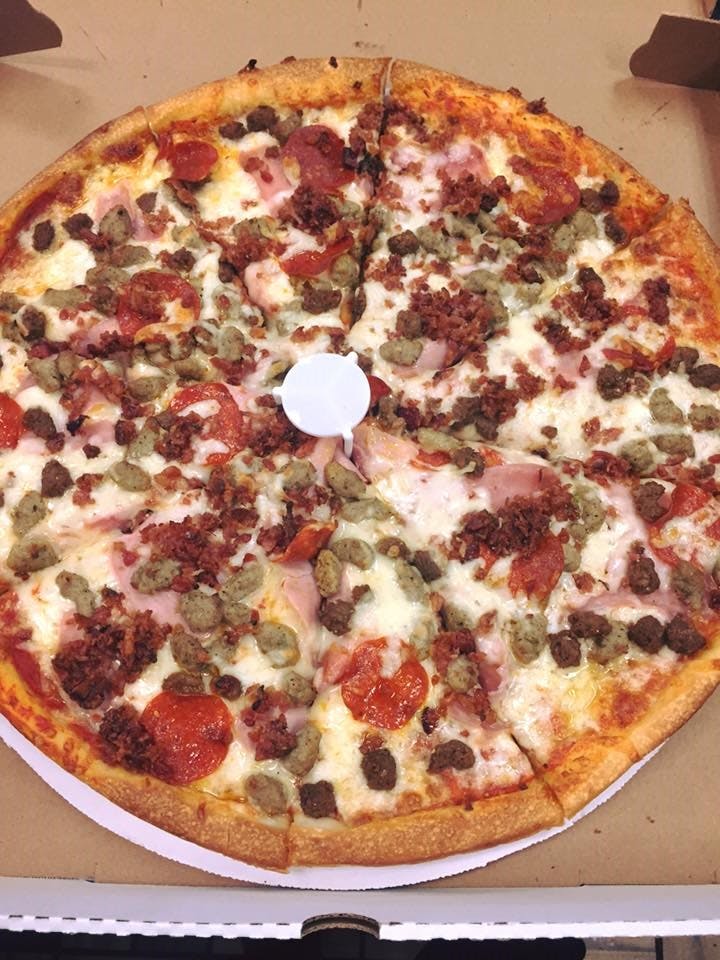 Order Meat Lover's Pizza - Small 10'' food online from Zesto's Deli Pizzeria store, Plymouth on bringmethat.com