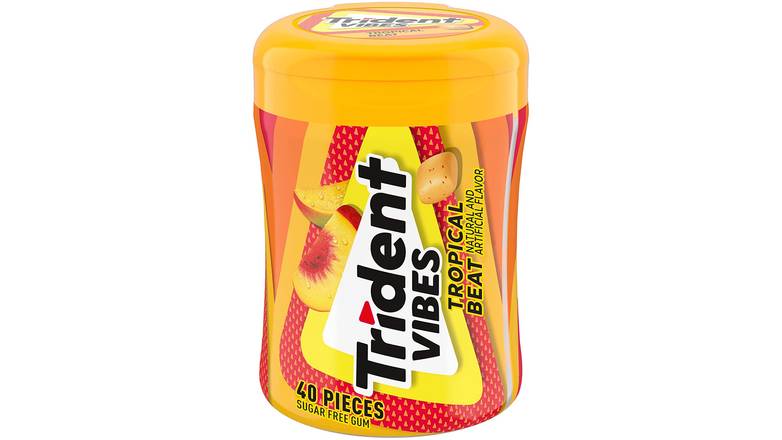 Order Trident Vibes Gum, Sugar Free, Tropical Beat, 40-Ct food online from Trumbull Mobil store, Trumbull on bringmethat.com