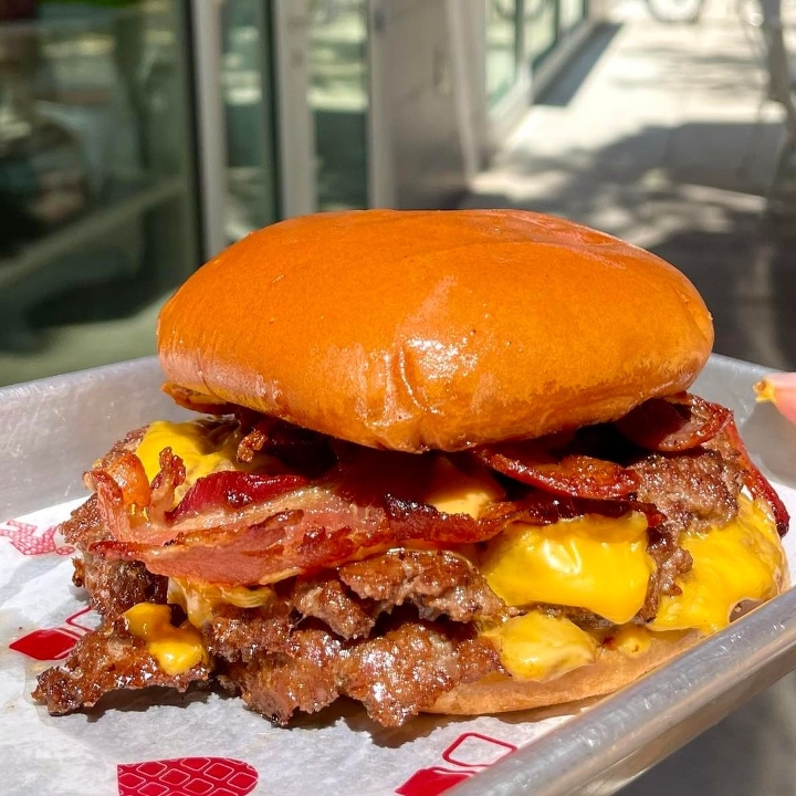 Order Bacon Cheeseburger food online from The Waffle Bus store, Houston on bringmethat.com