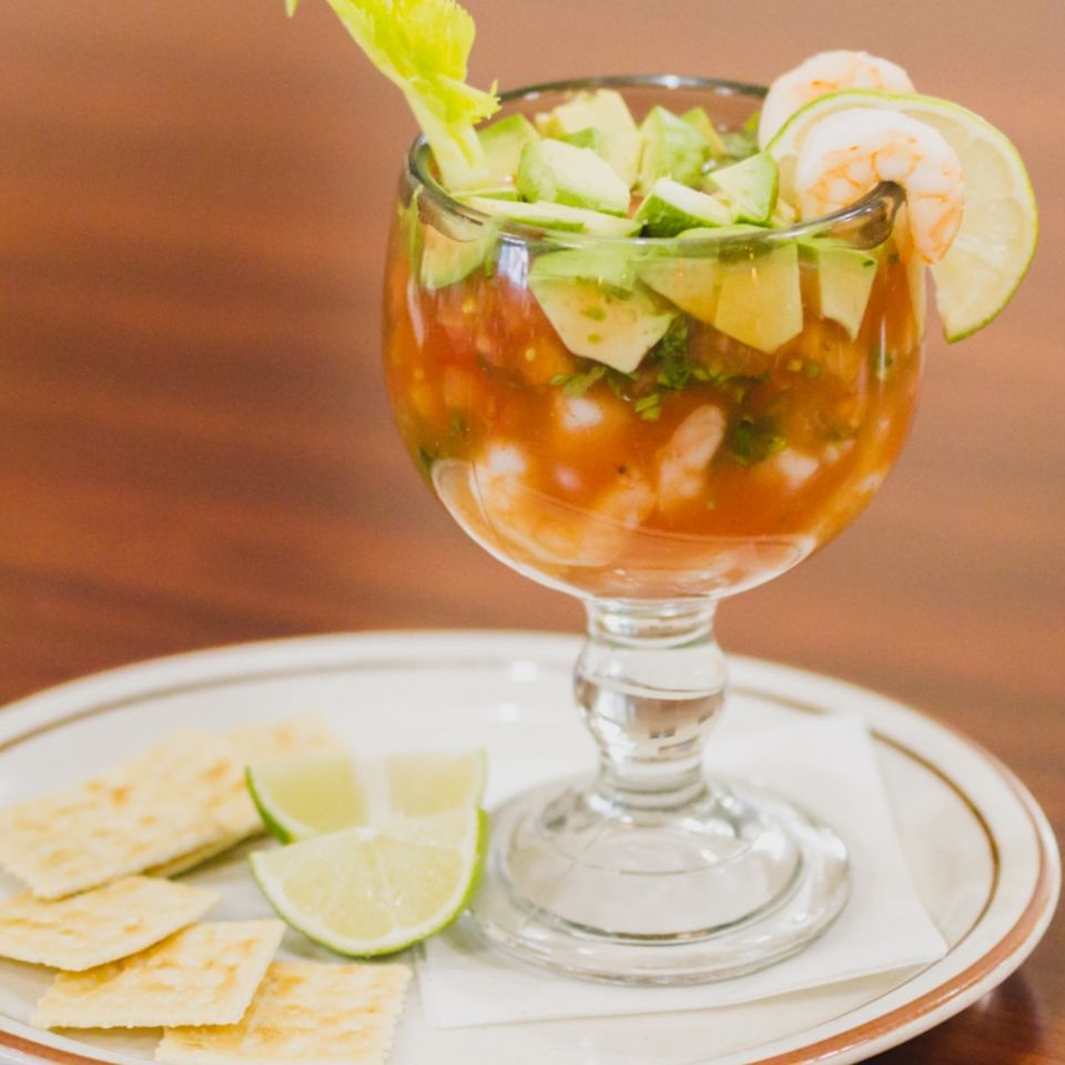 Order Shrimp Cocktail food online from Vejar's Mexican Restaurant store, Tulare on bringmethat.com