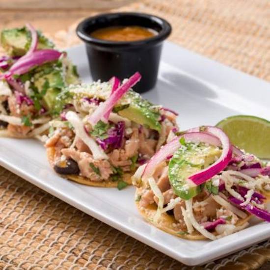 Order MINI CHICKEN TOSTADAS food online from Acapulco store, Downey on bringmethat.com