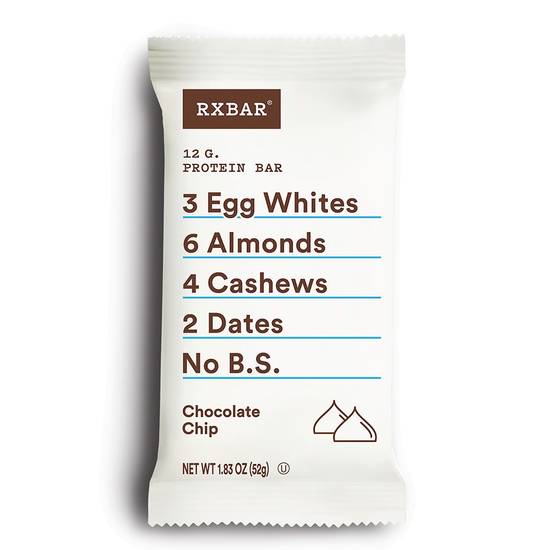 Order RXBAR Whole Food Protein Bar, Chocolate Chip, 1.83 OZ Bar, 12g Protein food online from CVS store, Tulsa on bringmethat.com