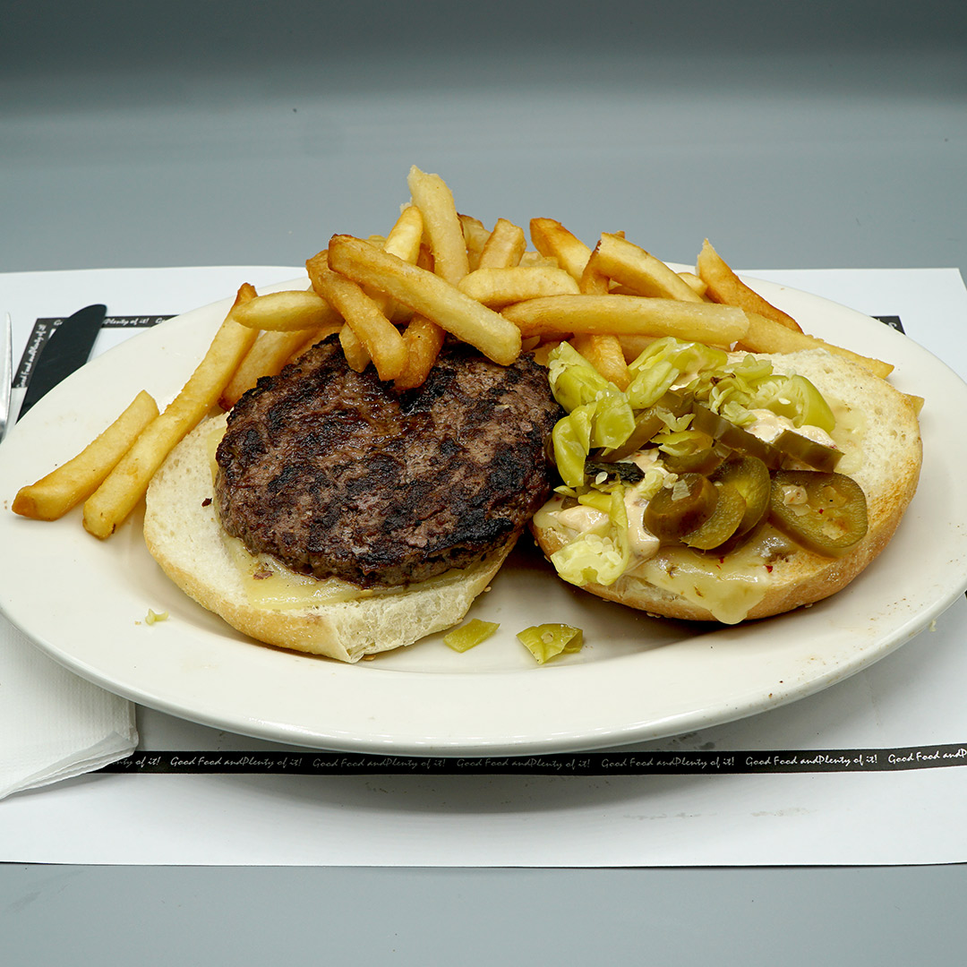 Order Mexicali Cheeseburger Deluxe food online from Coach House Diner Restaurant store, North Bergen on bringmethat.com