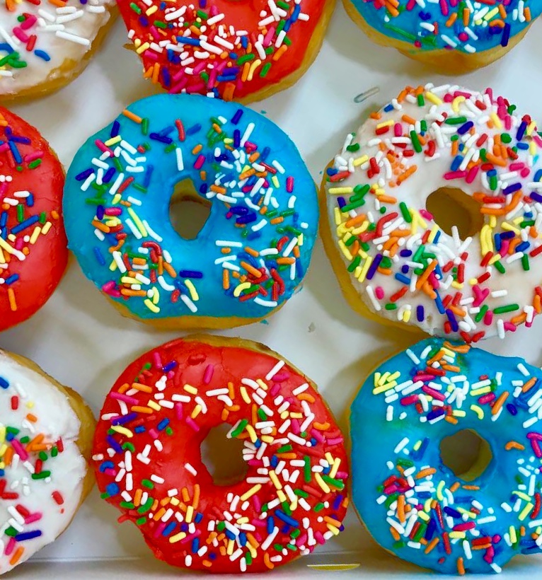 Order Blue Sprinkles Donut food online from Ashley Donuts store, Houston on bringmethat.com