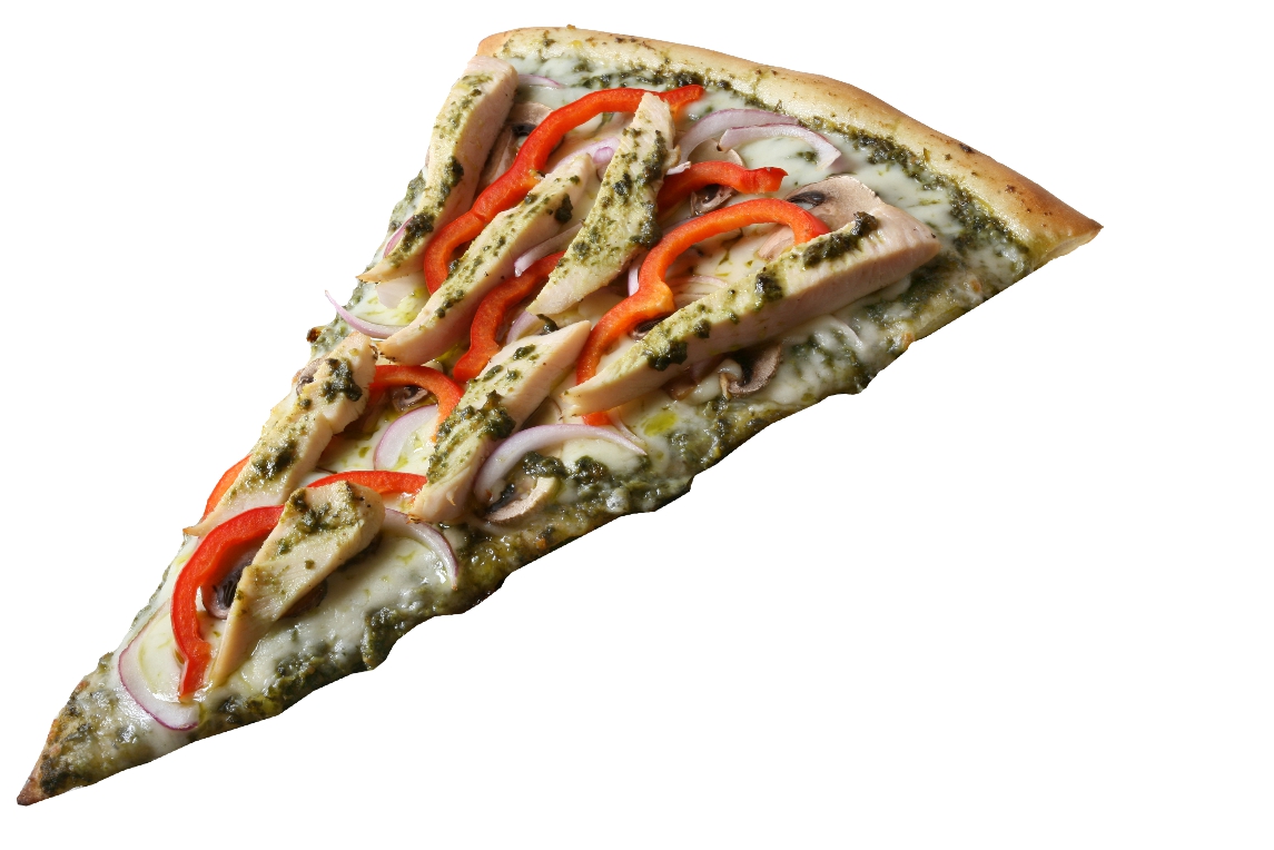 Order Pesto with Grilled Chicken Slice food online from Big Mama's and Papa's Pizzeria store, Granada Hills on bringmethat.com