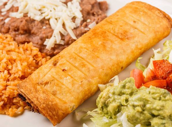 Order 40. Chimichanga food online from Los Tres Amigos Mexican Restaurant store, Slidell on bringmethat.com