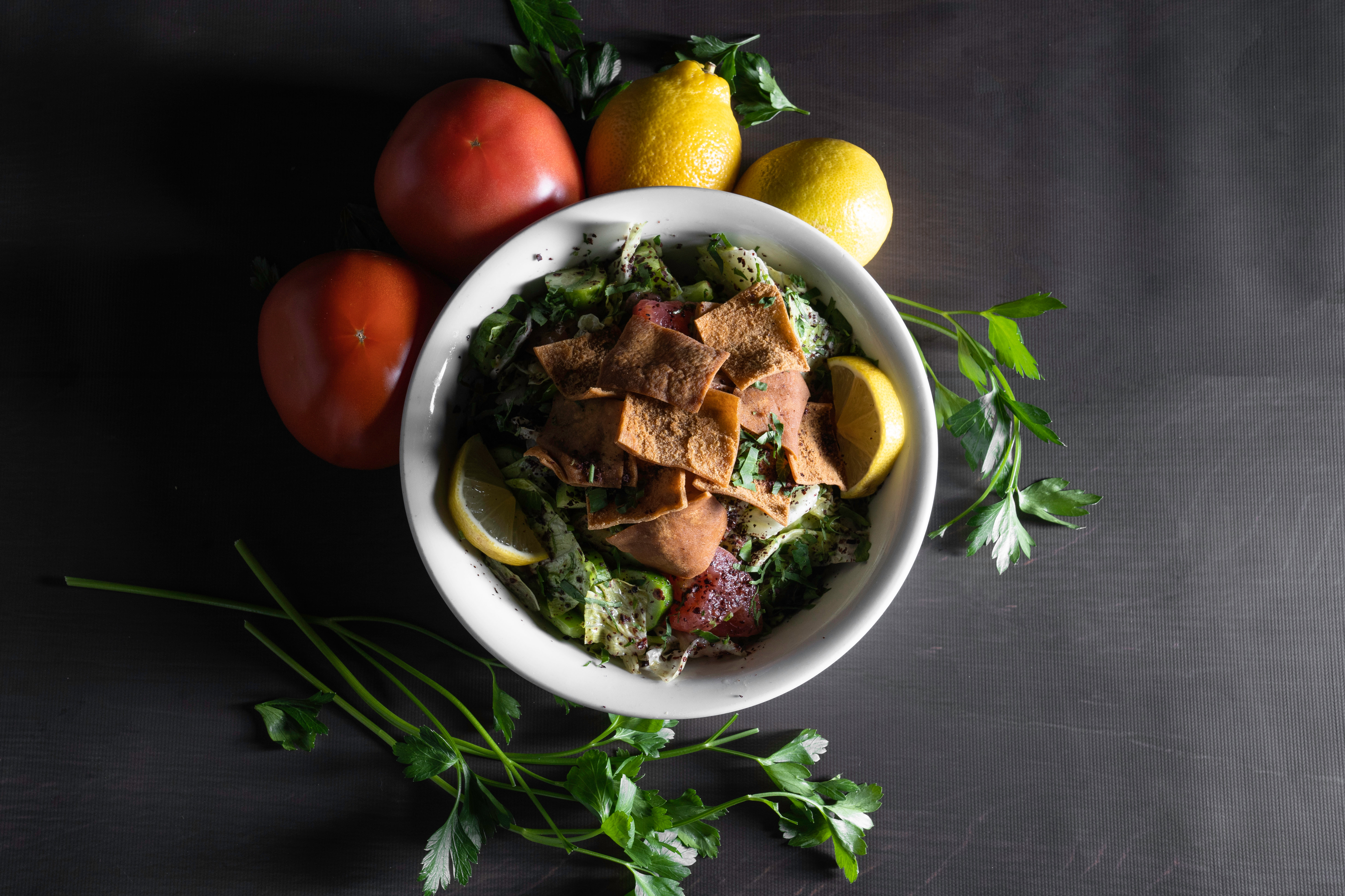 Order Fattoush Salad food online from Kamils Lebanese Cuisine store, Clifton on bringmethat.com