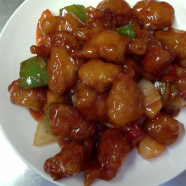 Order 44. Sweet and Sour Chicken food online from Ga Hing Chinese Restaurant store, San Leandro on bringmethat.com