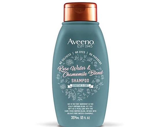 Order Aveeno Rose Water and Chamomile Blend Shampoo (12 fl oz) food online from Kozanian Ranch Market store, Glendale on bringmethat.com