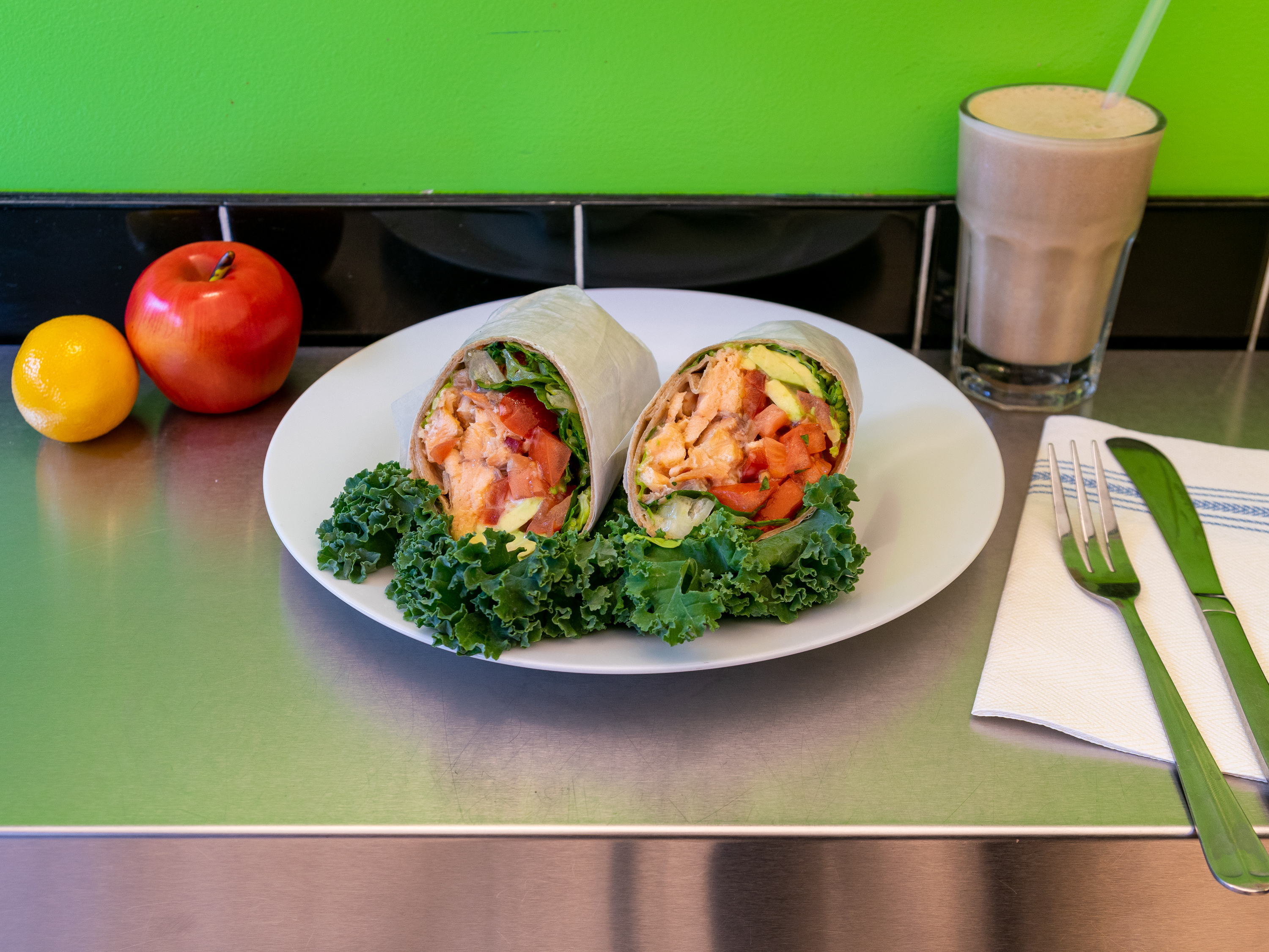 Order Cali Salmon Wrap food online from The Juice Shop store, New York on bringmethat.com
