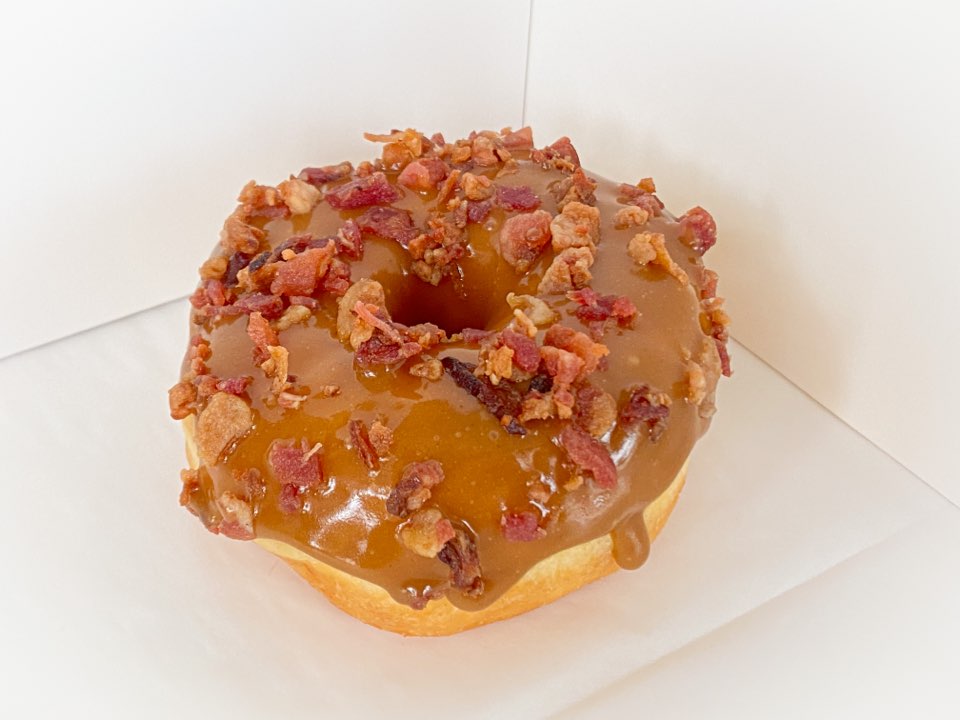 Order Maple Donut With Bacon food online from Grace Donuts store, Fort Worth on bringmethat.com