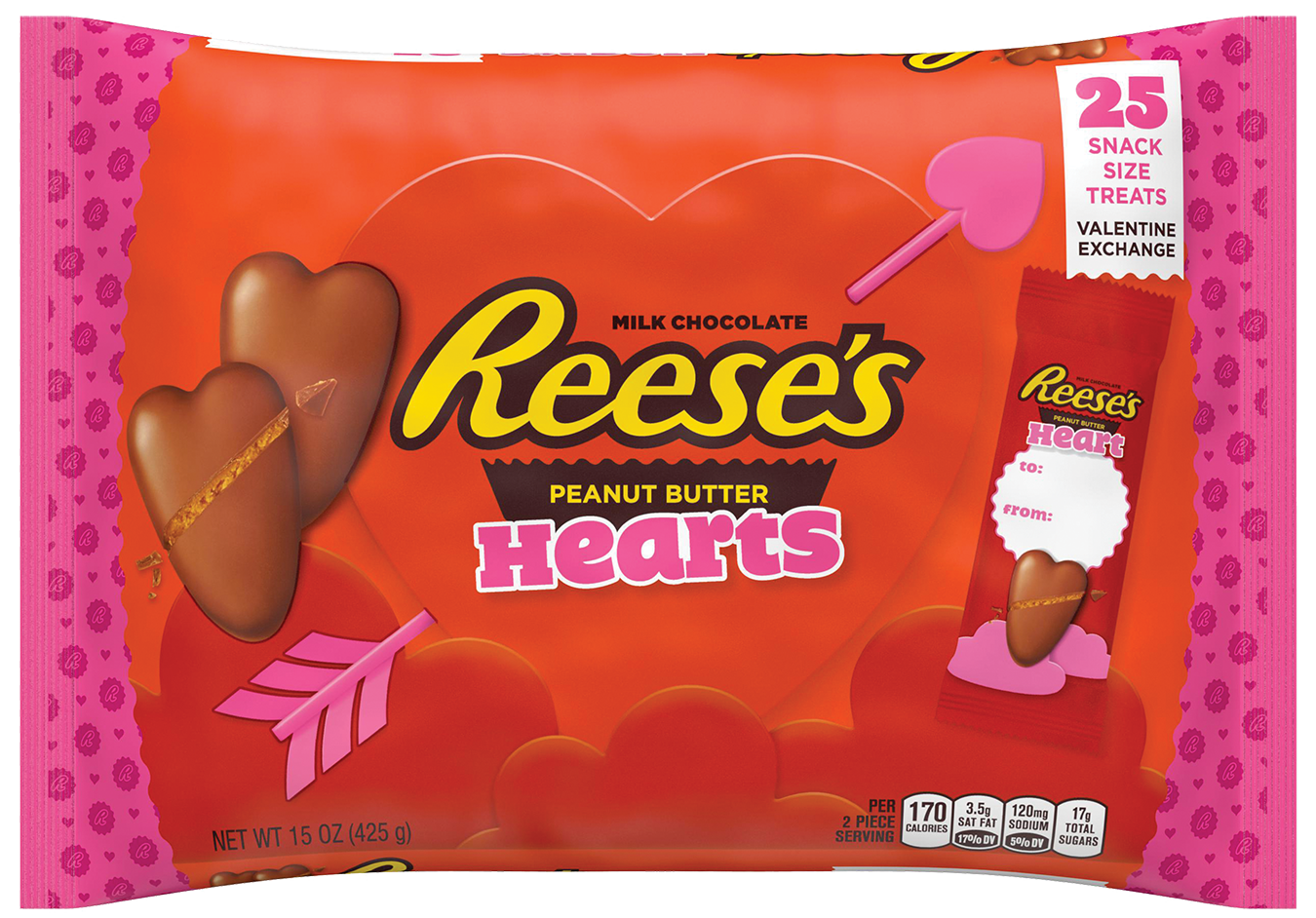 Order Reese's Peanut Butter Hearts - 25 ct food online from Rite Aid store, MILLER PLACE on bringmethat.com
