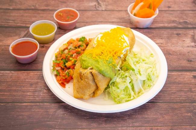 Order Chimichanga Burrito food online from Sombrero Mexican Food store, San Diego on bringmethat.com