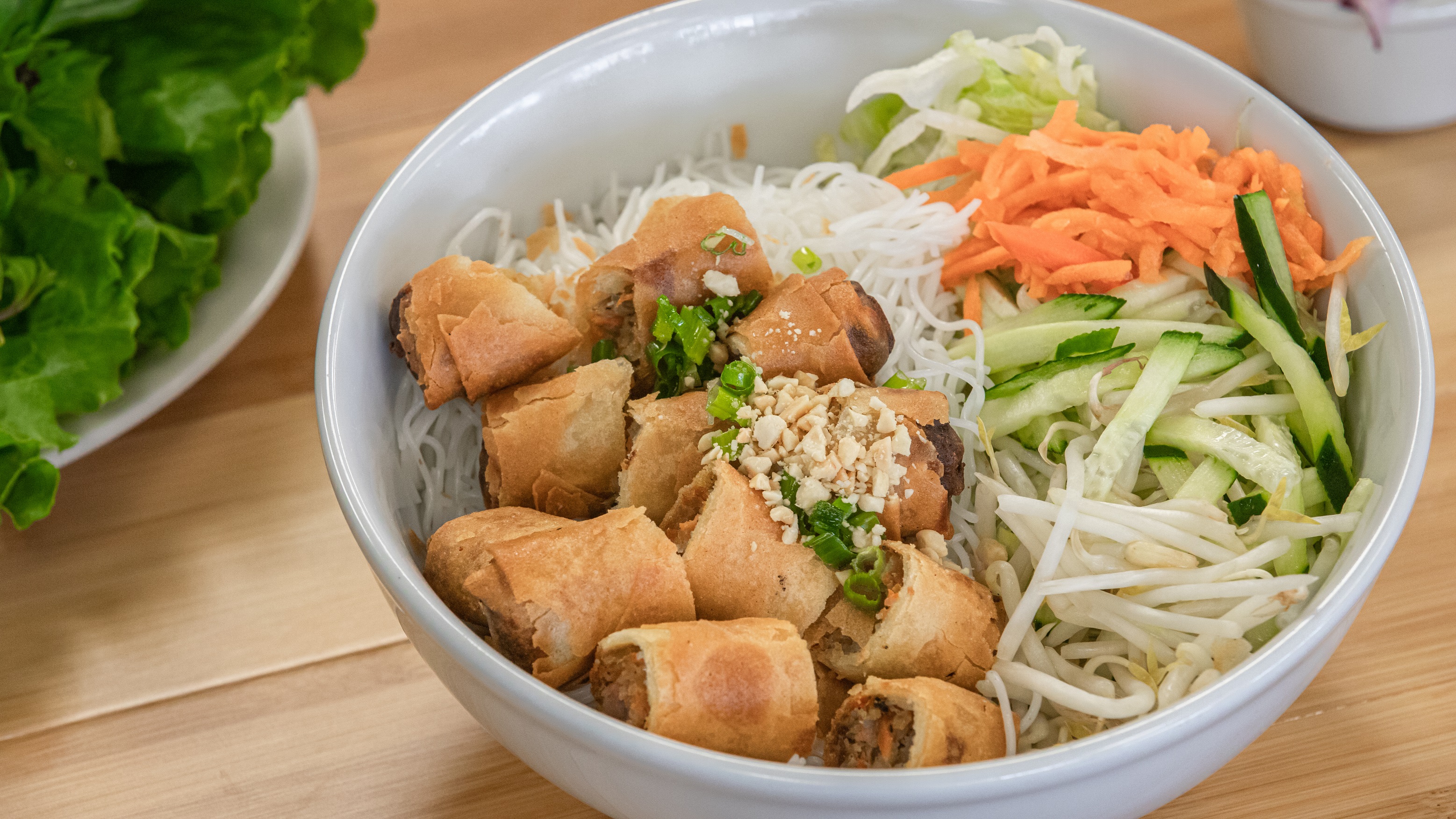Order 20. Vermicelli with Imperial Egg Rolls food online from Pho Cafe Hong Kong Diner store, Reno on bringmethat.com