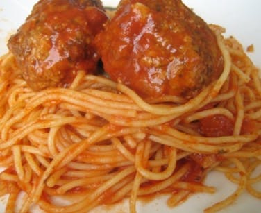 Order Pasta with Meatballs in Tomato Sauce - Pasta food online from Mario The Baker store, Miami on bringmethat.com