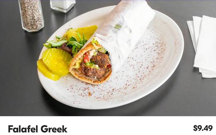 Order Falafel Greek Pita food online from Pita Grill &Amp; Creperie store, Summit on bringmethat.com