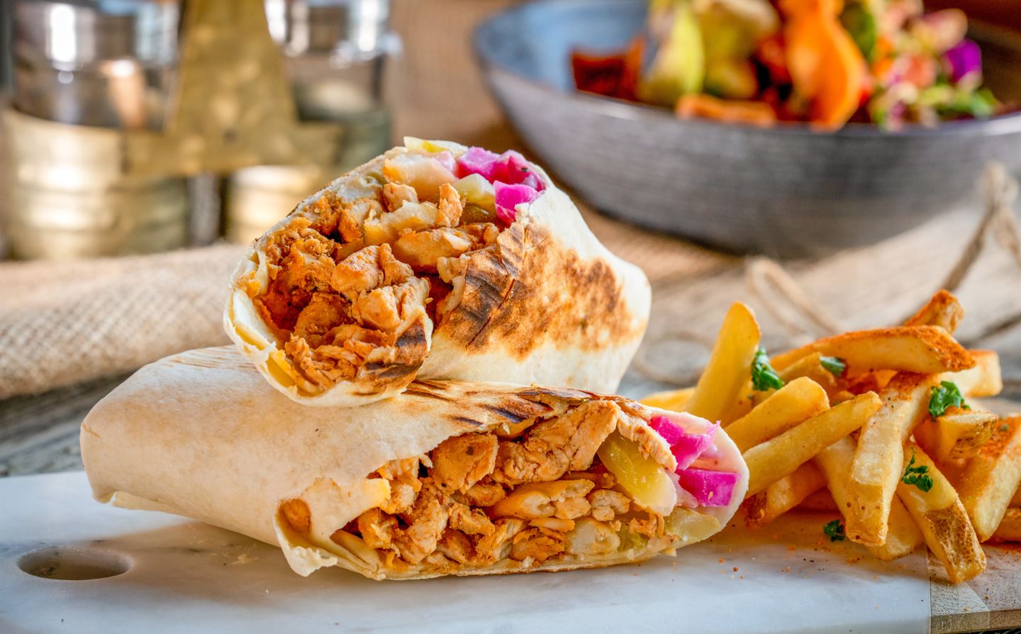 Order Chicken Shawarma Wrap food online from The Butcher Grille store, Dearborn on bringmethat.com