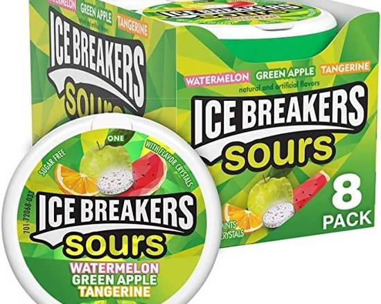 Order Ice Breakers /Sours -Watermelon,Green apples,Tangerine  food online from Abc Discount Store store, San Diego on bringmethat.com